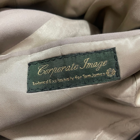 Corporate Image 46 L Tom James Beige Suit Jacket Blazer Pockets - Picture 4 of 7